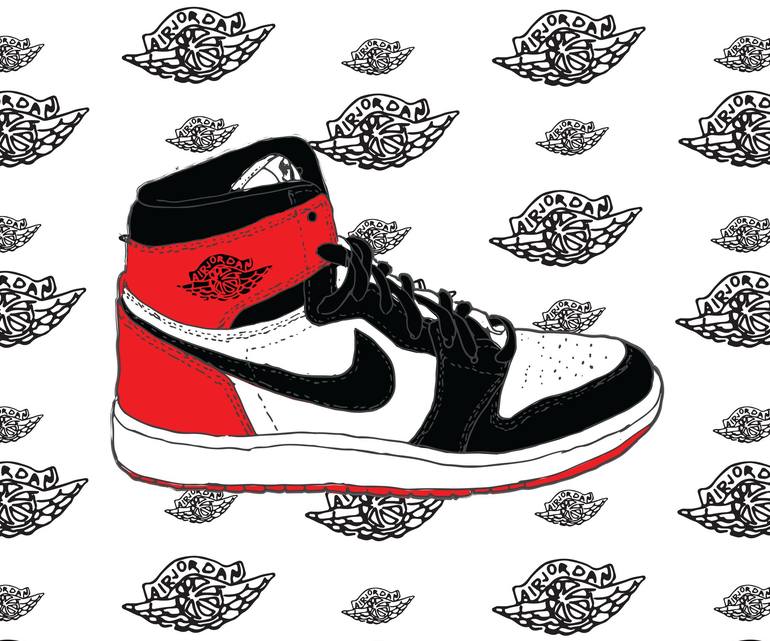 Drawings of hot sale shoes jordans