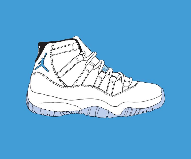 AIR JORDAN 11 COLUMBIA Digital by Let Me Draw Your Picture