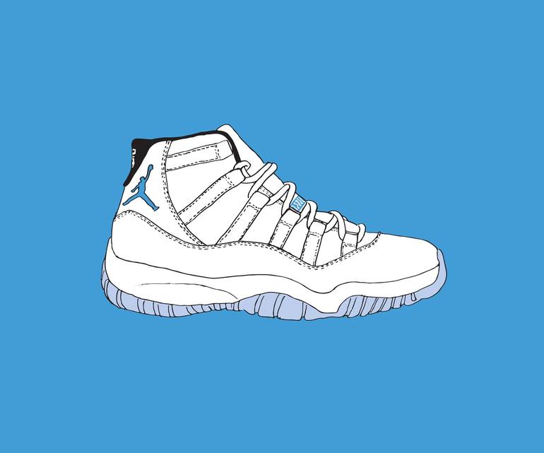 AIR JORDAN 11 COLUMBIA Digital by Let Me Draw Your Picture