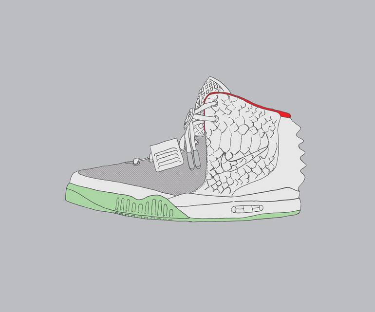 NIKE AIR YEEZY 2 PURE PLATINUM Digital by Let Me Draw Your Picture