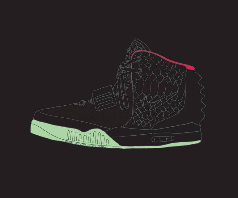 vragenlijst Vaag Acht NIKE AIR YEEZY 2 SOLAR Mixed Media by Let Me Draw Your Picture | Saatchi Art