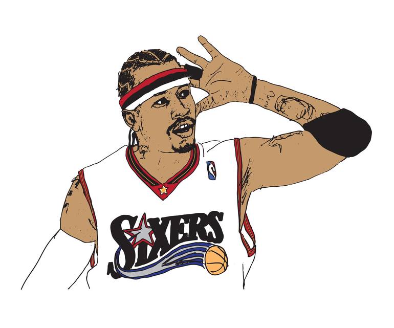 ALLEN IVERSON THE ANSWER Mixed Media by Let Me Draw Your Picture