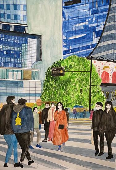 Original Photorealism Cities Paintings by Alishba Munir Ahmed