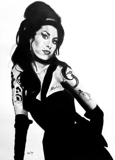 Original Figurative Pop Culture/Celebrity Drawings by Adrian J Darby