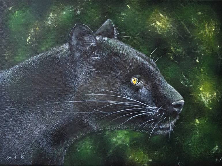 Panther Black jaguar leopard Painting by Mayya Batulina | Saatchi Art