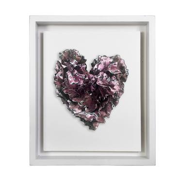 "Truly Pink Heart" Abstract Wall Art Sculpture, 2023 thumb