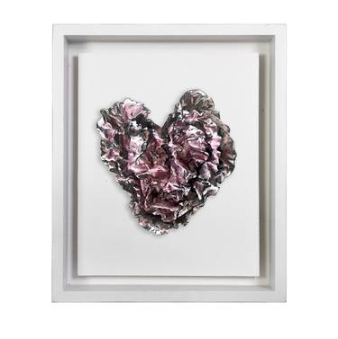 "Magenta Heart" Abstract Wall Art Sculpture, 2023 thumb