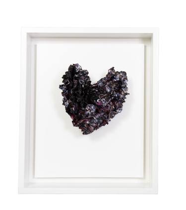 "Blackened Heart" Abstract Wall Art Sculpture, 2023 thumb