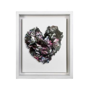 "Dusted Snow Heart" Abstract Wall Art Sculpture, 2023 thumb
