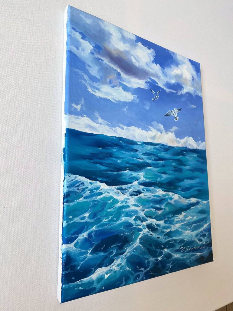 Original Realism Seascape Painting by Ekaterina Krasnobaeva