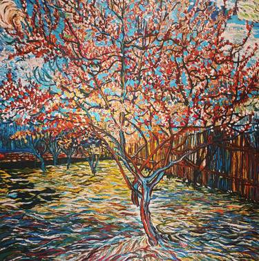 Original Impressionism Tree Paintings by Behnaz Hofelich