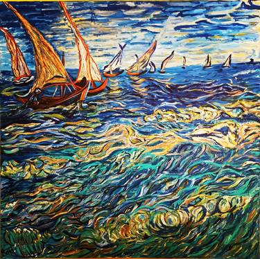 Fisher boats inspired by Vincent van Gogh thumb