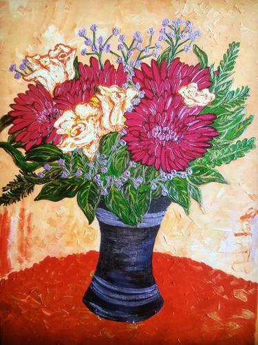 Original Impressionism Floral Paintings by Behnaz Hofelich