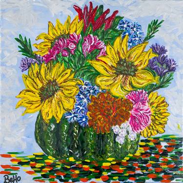 Original Impressionism Floral Paintings by Behnaz Hofelich