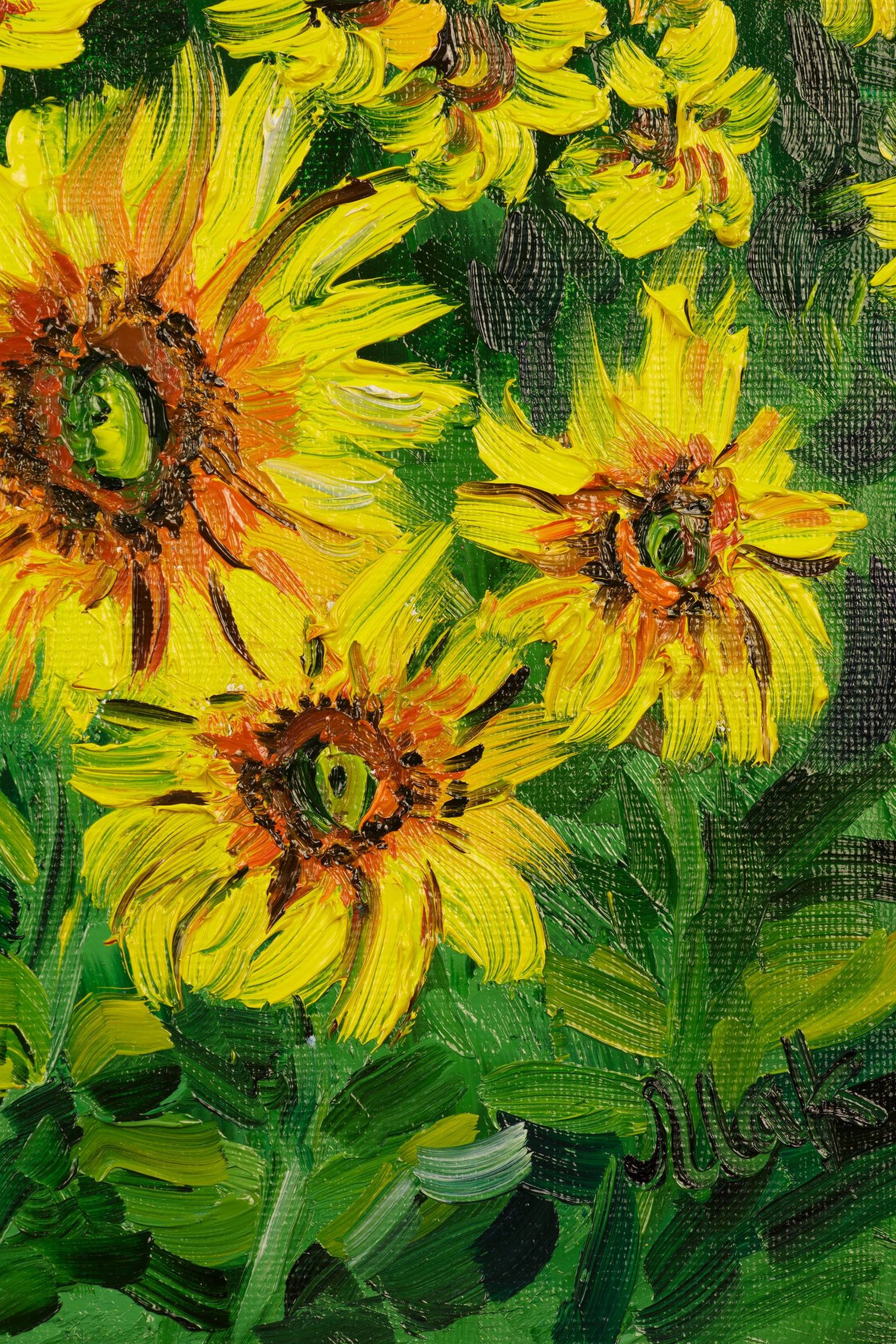 Sunflower Painting Flower Original Art Floral oil Painting  Impasto Art Floral 8 by 6 by Nataly Mak