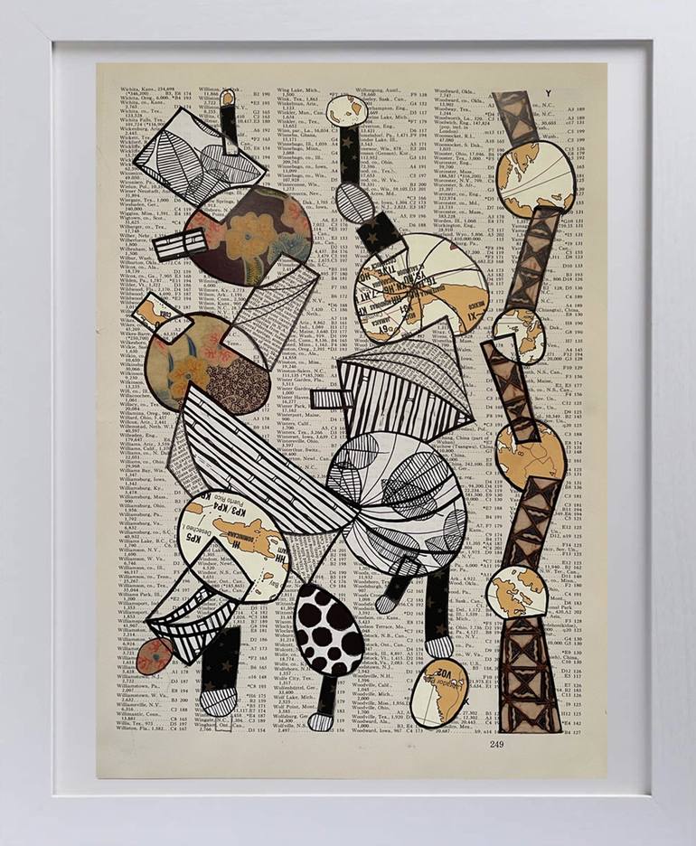 Original Art Deco Abstract Collage by Nancy Goodman Lawrence