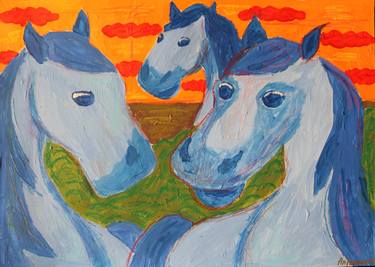 Print of Fine Art Horse Paintings by Anastasiia Anferova