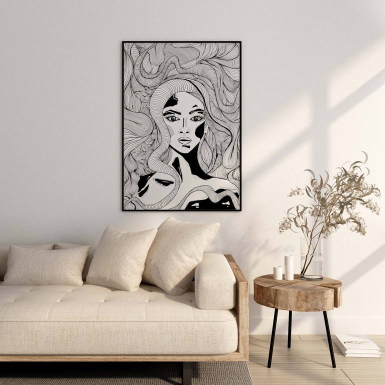 Original Abstract People Drawing by Magdalena Szata