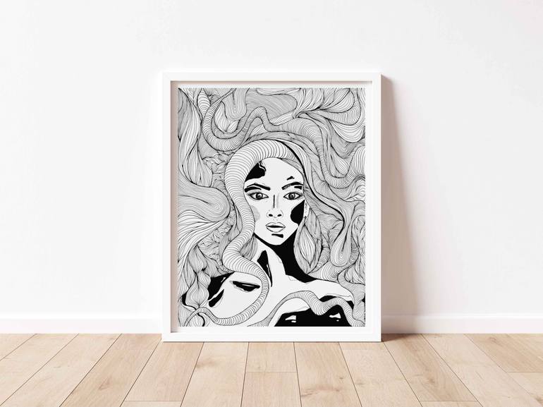 Original Abstract People Drawing by Magdalena Szata