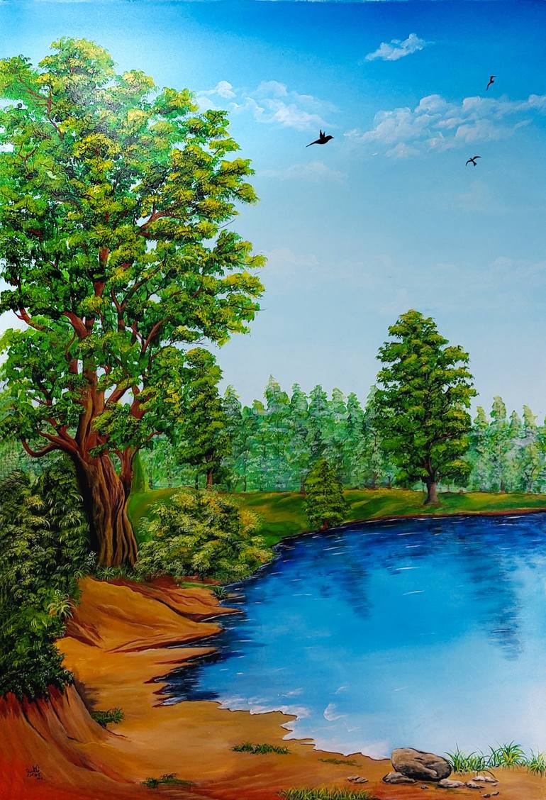 beauty Of Nature / landscape Painting by Fatima Art | Saatchi Art
