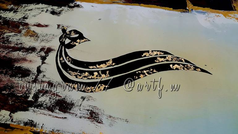 Original Abstract Calligraphy Painting by Fatima Art