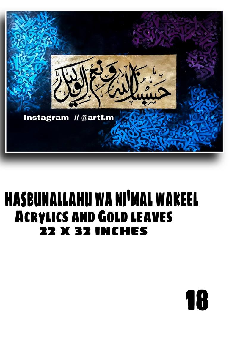 Original Art Deco Calligraphy Painting by Fatima Art