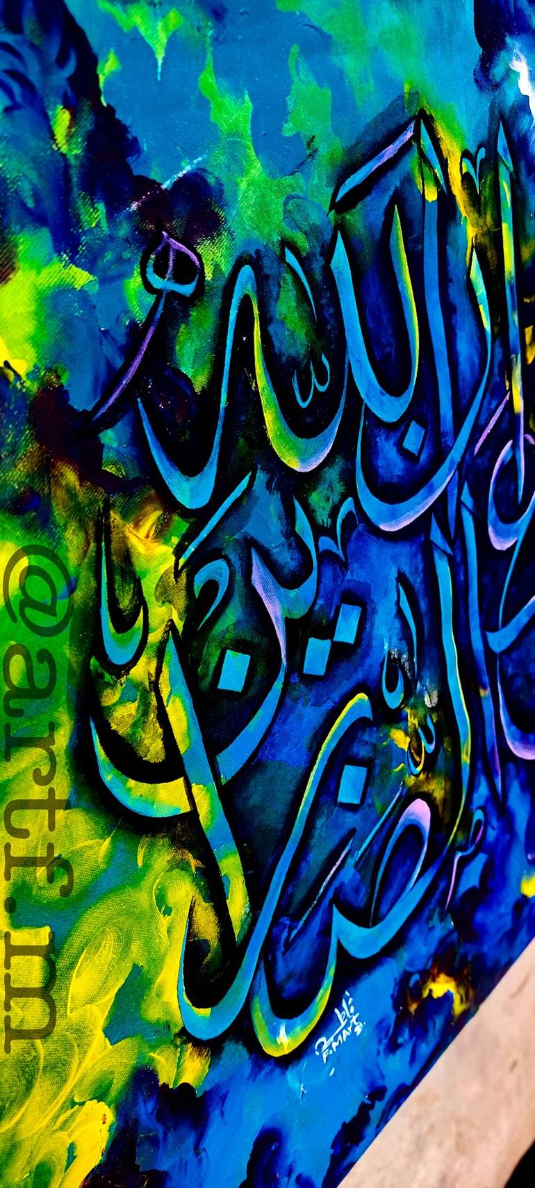 Original Abstract Calligraphy Painting by Fatima Art