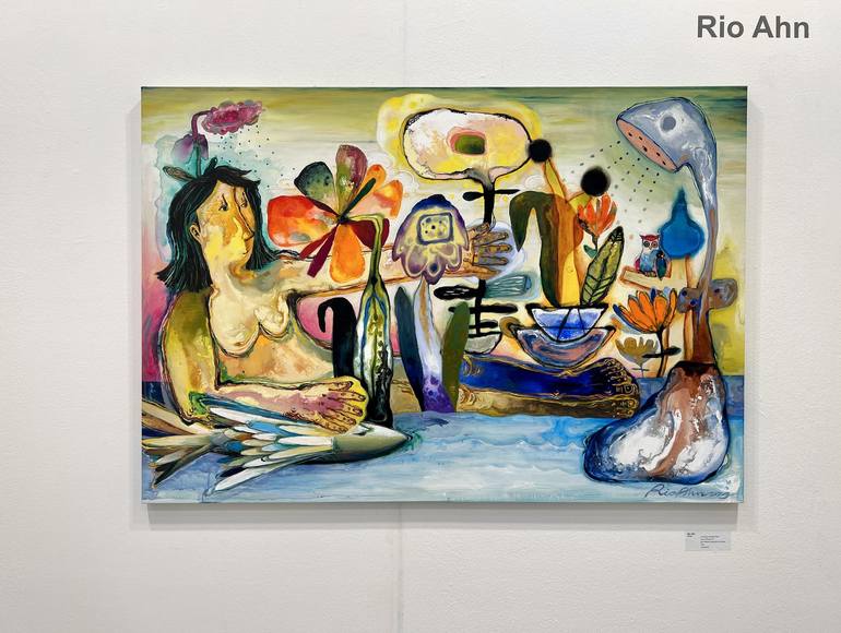 Original Expressionism People Painting by Rio Ahn