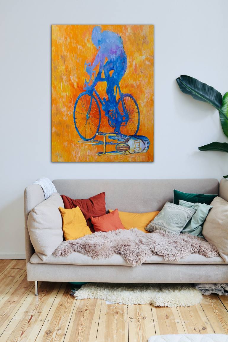 Original Abstract Bike Painting by Katarzyna Machejek