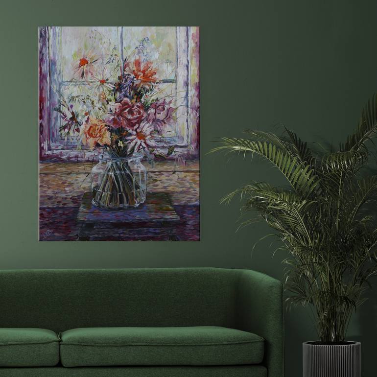 Original Impressionism Floral Painting by Katarzyna Machejek