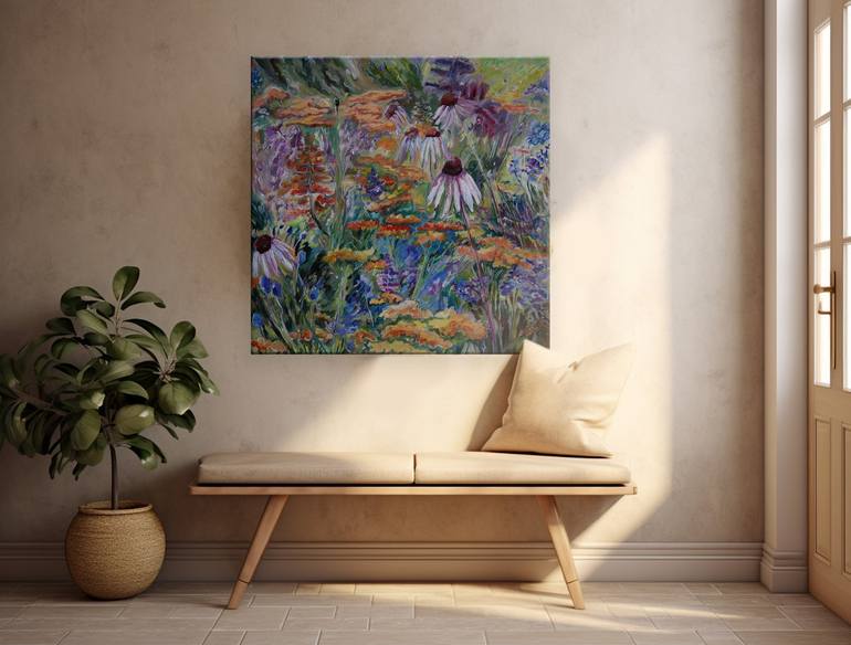 Original Abstract Floral Painting by Katarzyna Machejek