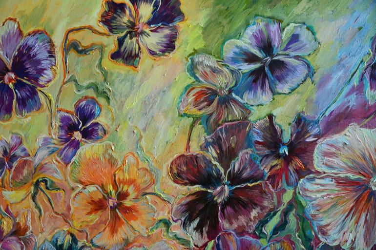 Original Abstract Floral Painting by Katarzyna Machejek