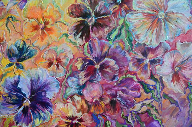 Original Abstract Floral Painting by Katarzyna Machejek