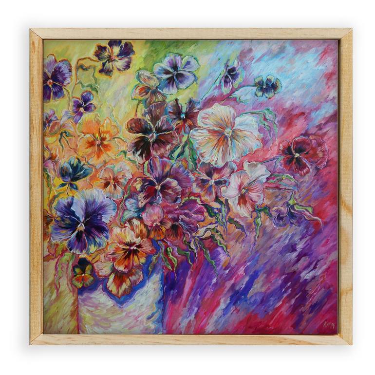 Original Abstract Floral Painting by Katarzyna Machejek