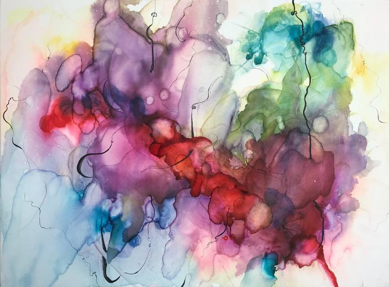 Original Modern Abstract Paintings by Nilüfer Feyza