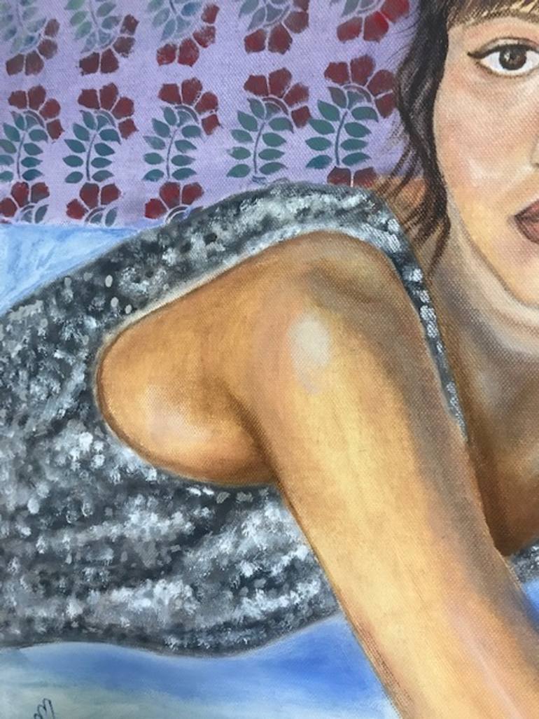 Original Modernism People Painting by Lela Karamanishvili