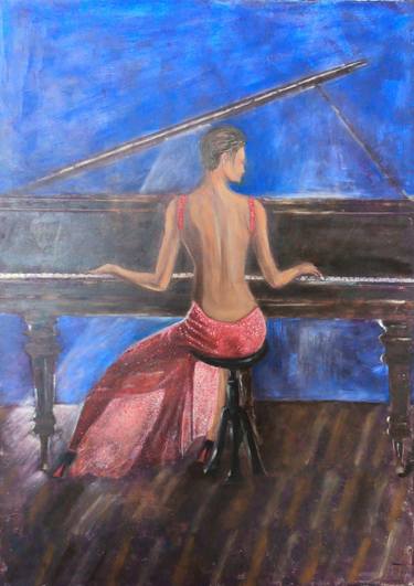 Print of Music Paintings by Lela Karamanishvili