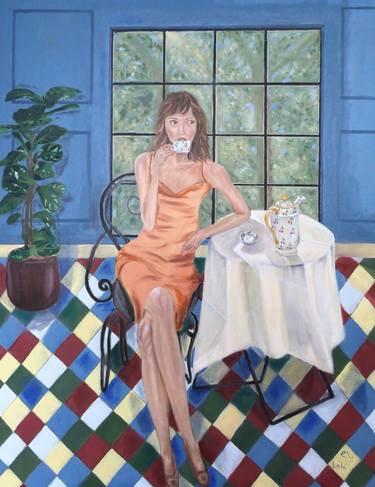 Parisian woman in cafe thumb