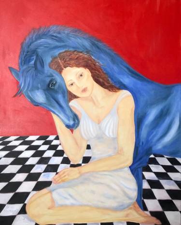Print of Abstract Expressionism Horse Paintings by Lela Karamanishvili