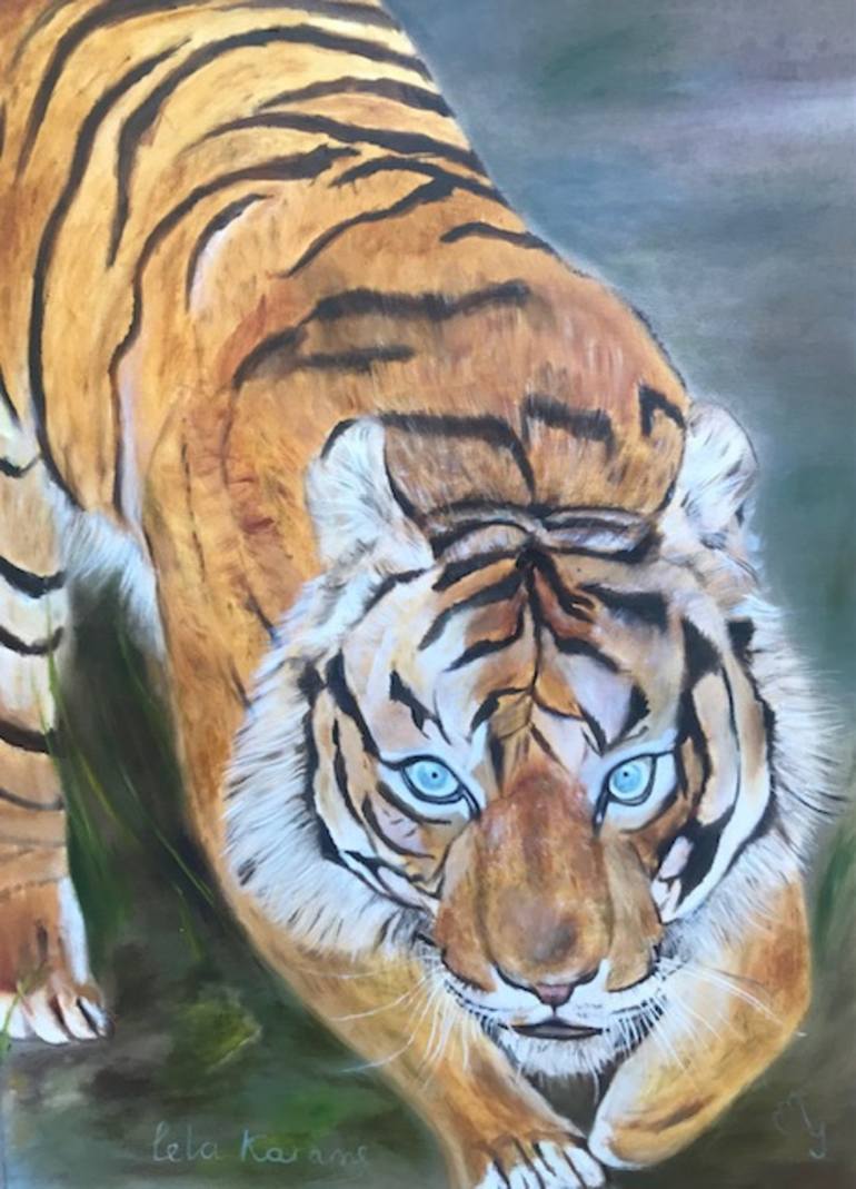 Bengal's White Tiger Painting by Brindha Naveen - Fine Art America