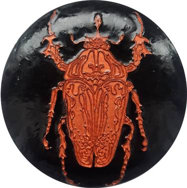 Clay painting Copper beetle thumb