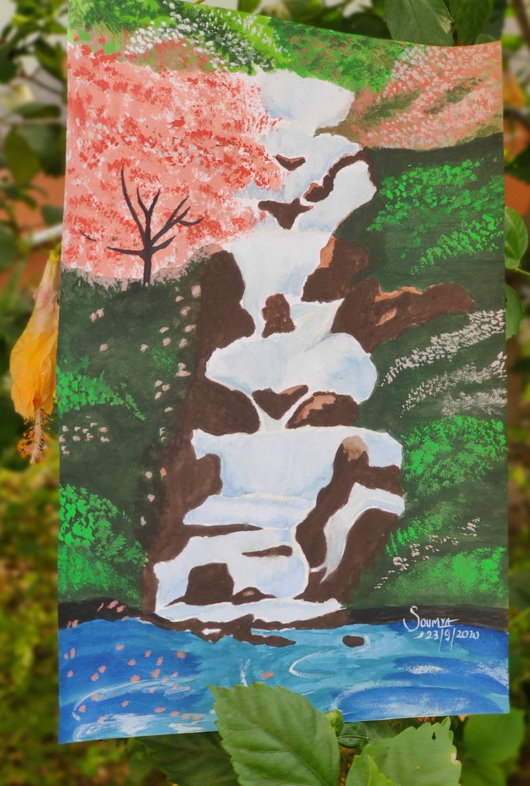 Original Art Deco Nature Painting by Soumya Kushwaha