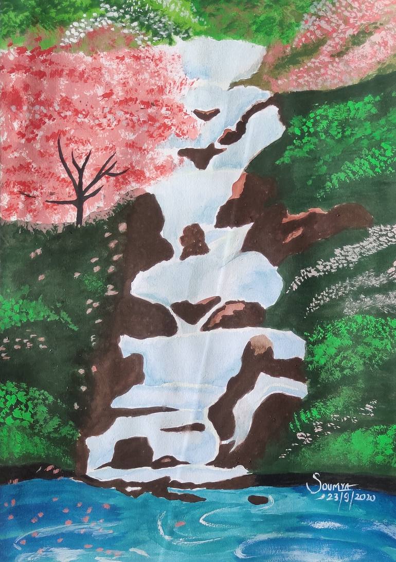 Original Art Deco Nature Painting by Soumya Kushwaha