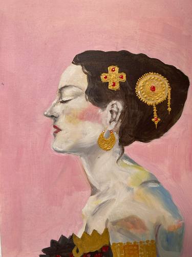 Original Art Deco Women Paintings by Tamara Khanum
