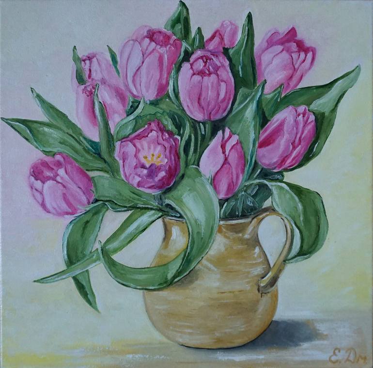 Bouquet of tulips based on the painting by Anne Cotterill Painting by ...
