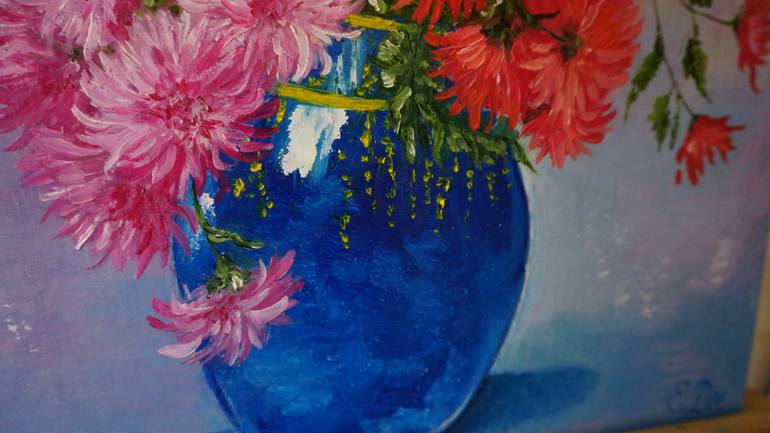 Original Art Deco Floral Painting by Olena Dmytrenko