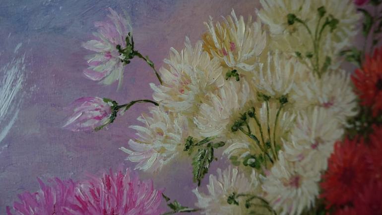 Original Art Deco Floral Painting by Olena Dmytrenko