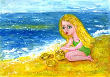 Girl and the sea thumb