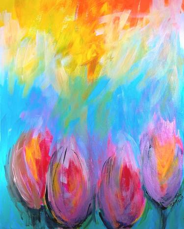 Print of Abstract Floral Paintings by Sukanya Roy