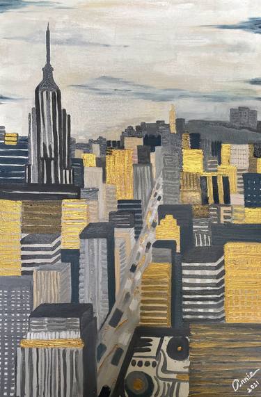 Original Art Deco Cities Paintings by Ani Rostomyan